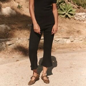 Free People Beach Size M Ribbed Crop Pants NWOT